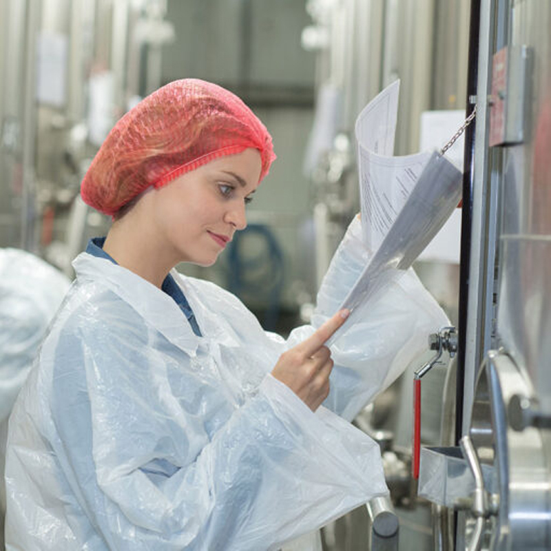 Woman reading information packet